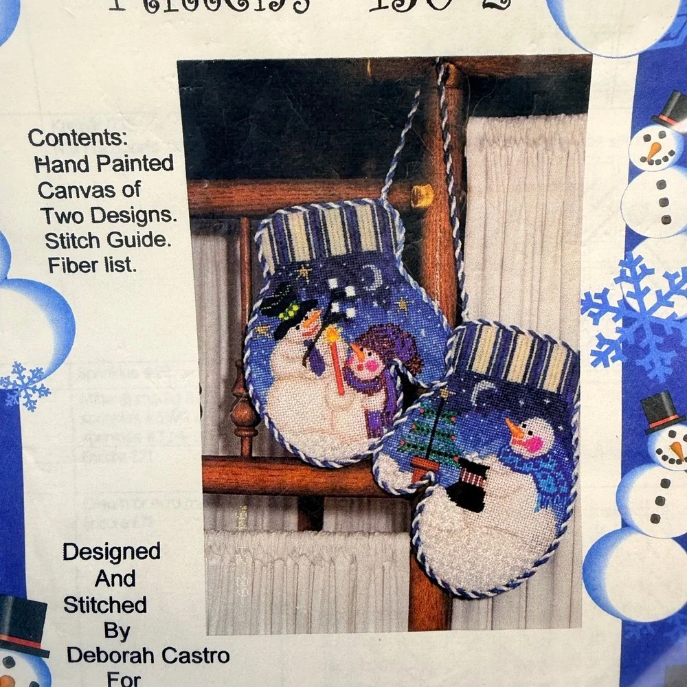 Napier Needlepoint Christmas Mittens Hand Painted Kit Deborah Castro 1999
